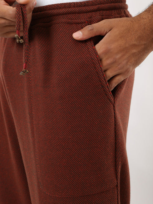 Straight patterned jacquard pants